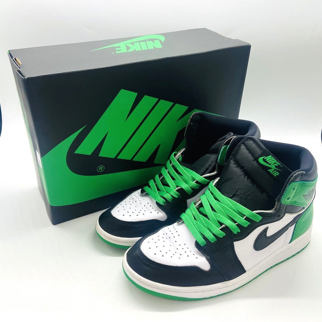 ★NIKE AIR JORDAN 1 RETRO HIGH OG DZ5485-031 ナイキ エアジョーダン 1 レトロ ハイ 27cm スニーカー ホワイト ブラック グリーン 箱付 中古★007779