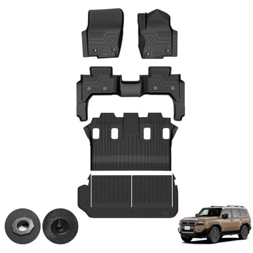 Kotesoto トヨタ ランドクルーザー250系 7人乗り フロアマット ランクル250 セカンドマット Land Cruiser250 トランクマット GDJ250W 3D立体 TRJ250W 耐汚れ カーゴ TPE素材 防水 滑り止め アクセサリー 1