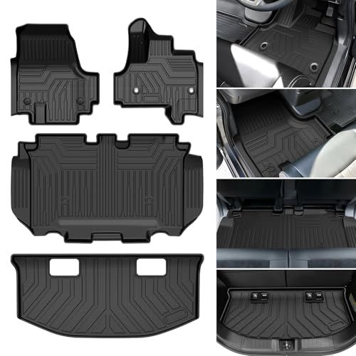 Jiooy ホンダ 新型 N-BOX JF5 JF6 JOY フロアマット＋セカンドマット＋ラゲッジトレイ 4点セット エヌボックス トランクマット JF5 JF6 NBOX JOY 3D立体 Nボックス ジョイ ラゲッジトレイ JF5 JF6 TPE素材 1