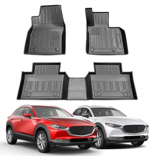 Shvgen適合MAZDAマツダ CX-30フロアマット1-2列目防水専用設計2020~2025 3D立体構造CX30フロアマットト防水マツダ CX-30 パーツ 縁高 TPE材質 耐摩擦 耐汚 折りたたみ式 取付簡単 カー用品（1-2列目） 0