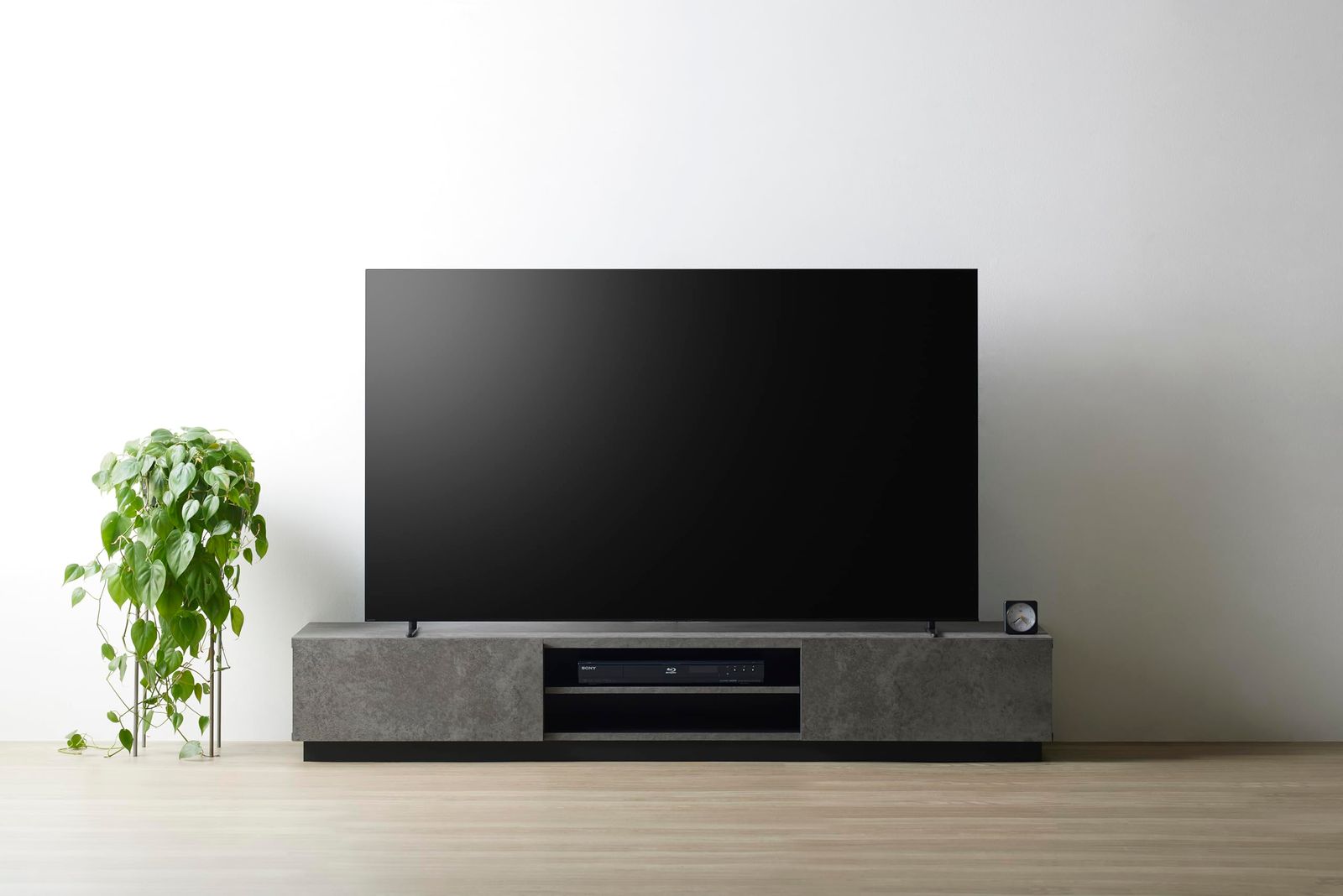 朝日木材加工(Asahiwood) テレビ台 Liora 77型対応 ストーングレー 幅176×奥行39×高さ28.8cm リオラ ローボード 低床 引出収納 巾木よけ 木製 TV台LIA-3018AV-SN 1