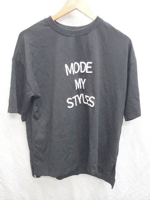 ◇ ⊂ Narcissus ナルシス ロゴ 刺繍 半袖 Tシャツ カットソー サイズF ブラック レディース P 【1409250001215】