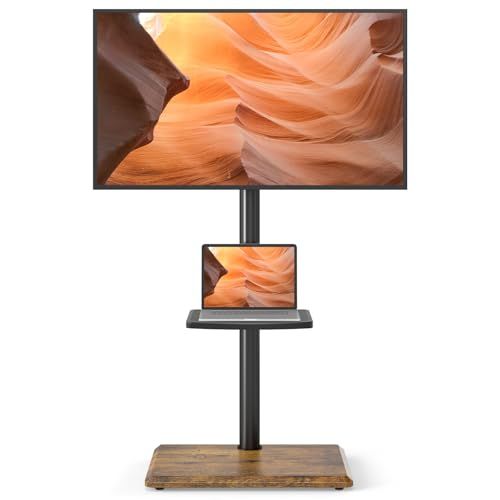Rfiver テレビスタンド ハイタイプ tvスタンド 27~60インチ対応 壁寄せ テレビ台 VESA／横100～400 mm／縦100～400 mm 木製台座 耐荷重40 kg 高さ調整可能 左右回転35° 家用 会社用 ビンテージブラウン 0