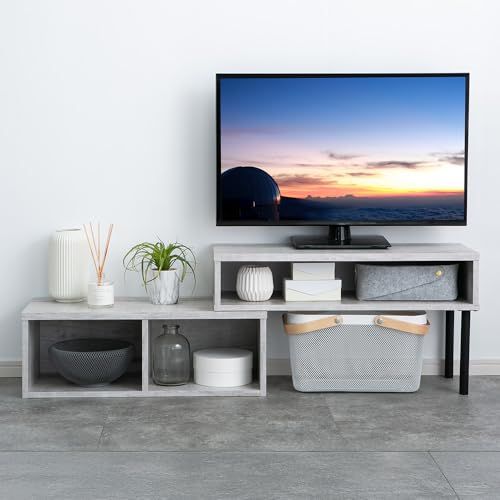 アイリスプラザ 伸縮テレビ台 テレビ台 テレビボード ローボード 伸縮 角度自由 幅約75～133cm ホワイト PSTD75 ~SMART COLLECTION~ 0