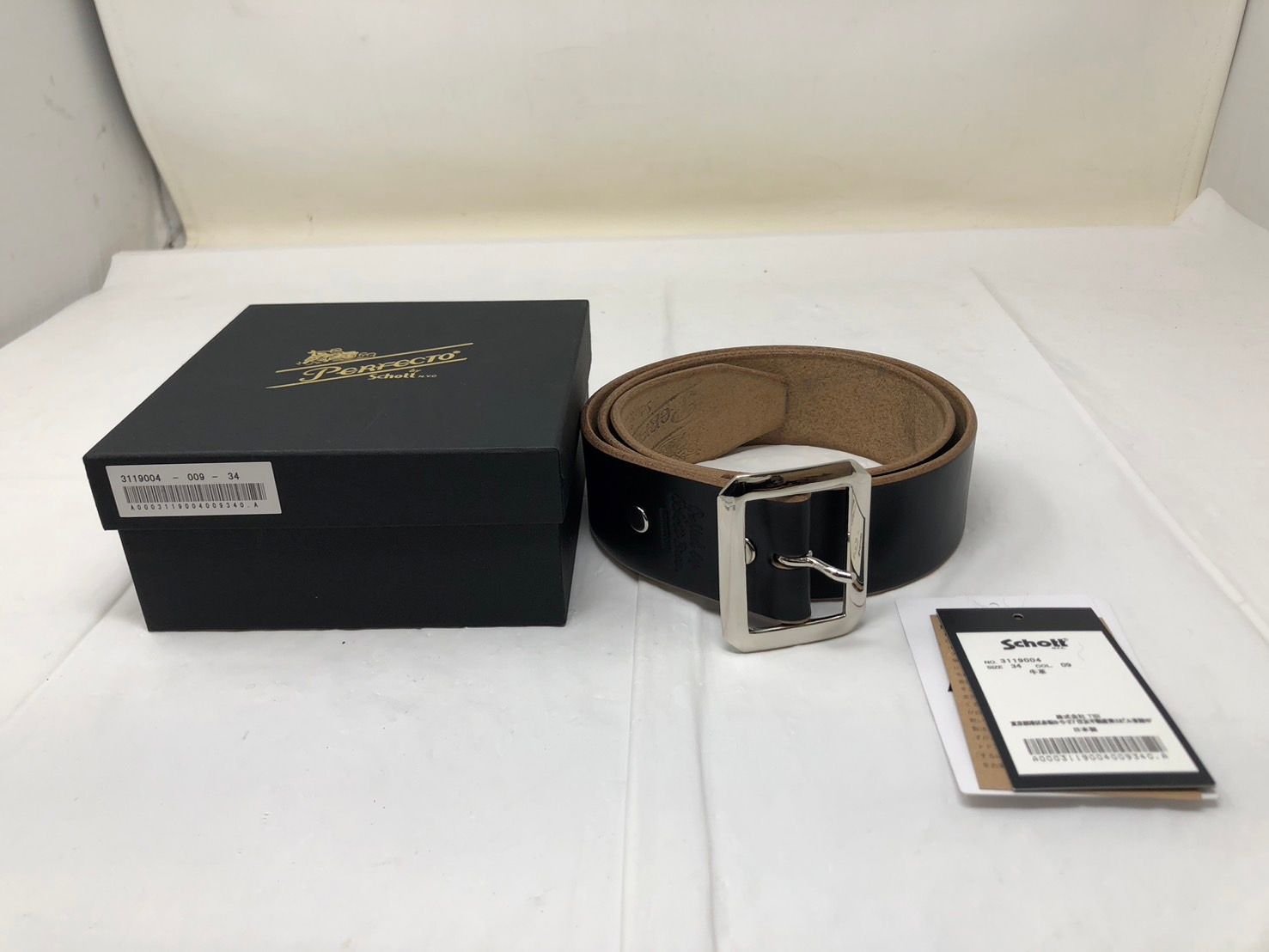 湊人 ショットベルト 34 ◇Schott ショット パーフェクトベルト 34 使用感あり 現状品◇21584