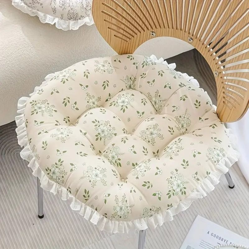 花柄チェアクッション 通気性に優れた フリル ガーリー ヨーロッパ お洒落 かわいい フラワー 花柄 カジュアル SNS映え インスタ映え