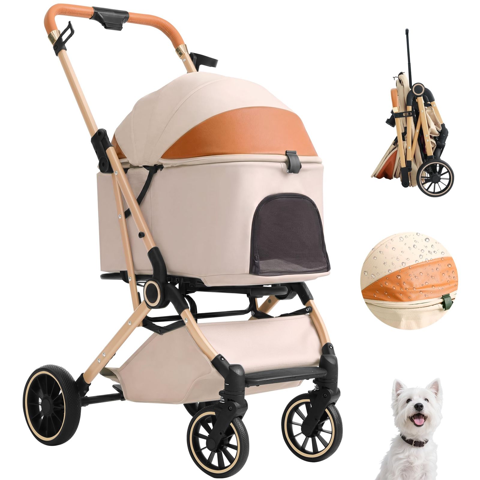 【新登場1秒コット付折り畳み】MILALOUIS ペットカート 1秒コット付折り畳み 犬用カート 小型犬 中型犬 犬バギー 猫 多機能 犬用ベビーカー ワンタッチ全車折りたたみ コンパクト収納 ペットバギー 広い空間 ドッグカート 人気 組み立て簡単 自 0