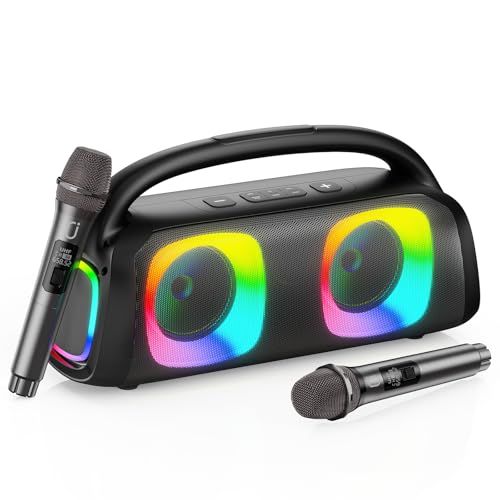 オーディオ機器 新品 JYX スピーカーセット 拡声器 ワイヤレスマイク2本