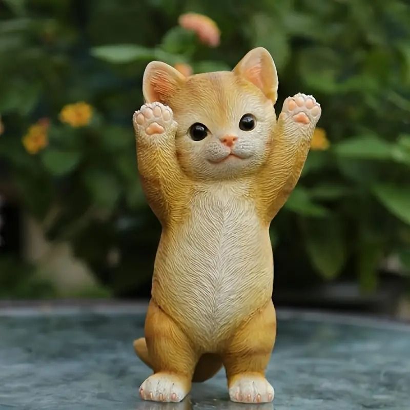 ねこの置物 かわいい 子猫 しまねこ おしゃれ 玄関 庭 バルコニー 贈り物 プレゼント インテリア SNS映え インスタ映え