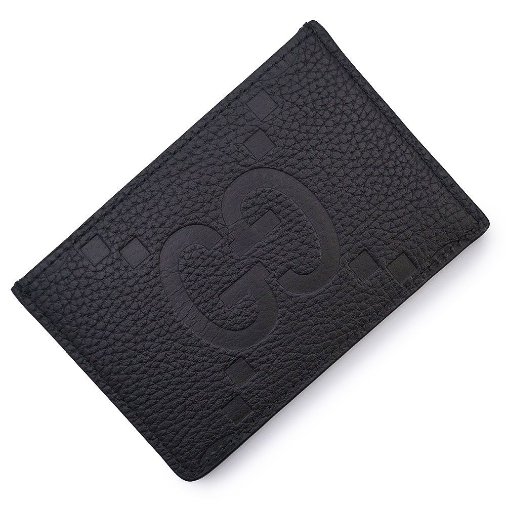 グッチ 812681 ジャンボGGレザー ブラック カードケース 名刺入れ 定期入れ パスケース レザー GUCCI（未使用　展示品）