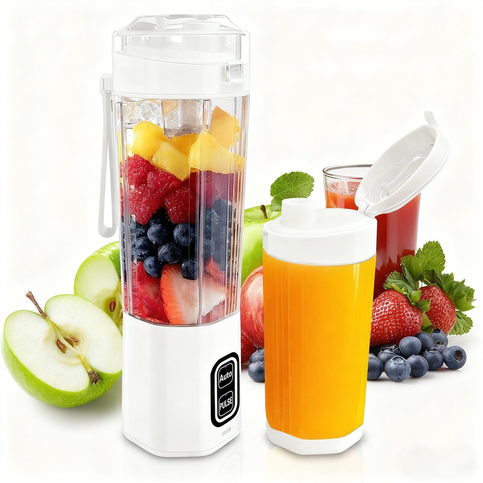 BEGABERジューサー ミキサー 700ML 大容量 バッテリー 6000mAh 一台多役 コードレス 20000回／分高速回転 野菜 果物 ジュース 離乳食用 栄養補充 小型 ミニ 一人 用持ち運び お手入れ簡単 持ち運びやすい 出張／旅行／アウトドア 0