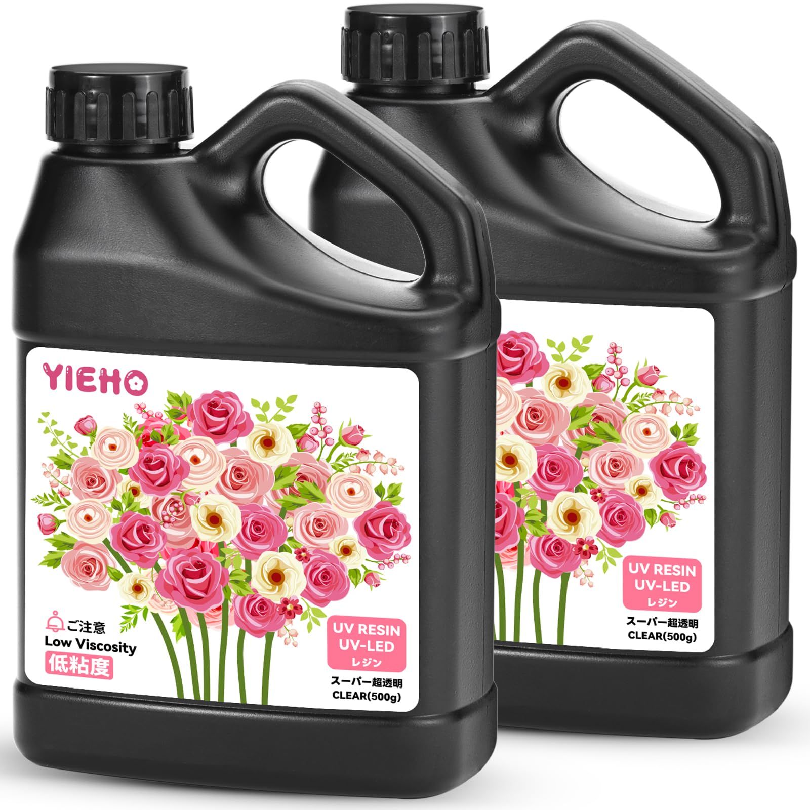 YIEHO UV レジン液1000g, 大容量低粘度超透明硬いUV レジン液速ハード-レジン初心者向け Resin UV／LED対応DIYハンドメイドジュエリー, 工業用鋳造樹脂アートワーク 1