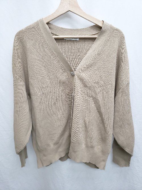 ◇ ⊇ COLLAGE GALLARDAGALANTE シンプル 長袖 ニット カーディガン サイズF ベージュ レディース P 【1409250037108】