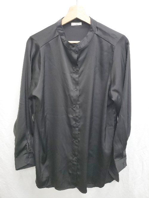◇ Θ ITEMS URBAN RESEARCH アーバンリサーチ スタンドカラー 長袖 シャツ ブラウス サイズM ブラック レディース P 【1409250037252】