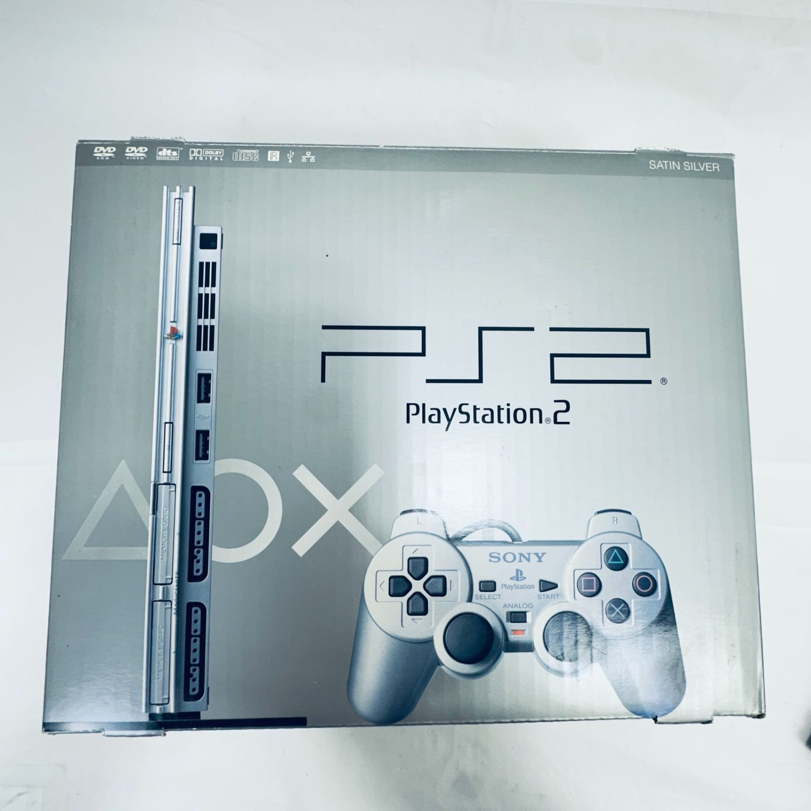 美品 箱付 PS2 薄型 プレステ2 プレイステーション2 本体 コントローラ 