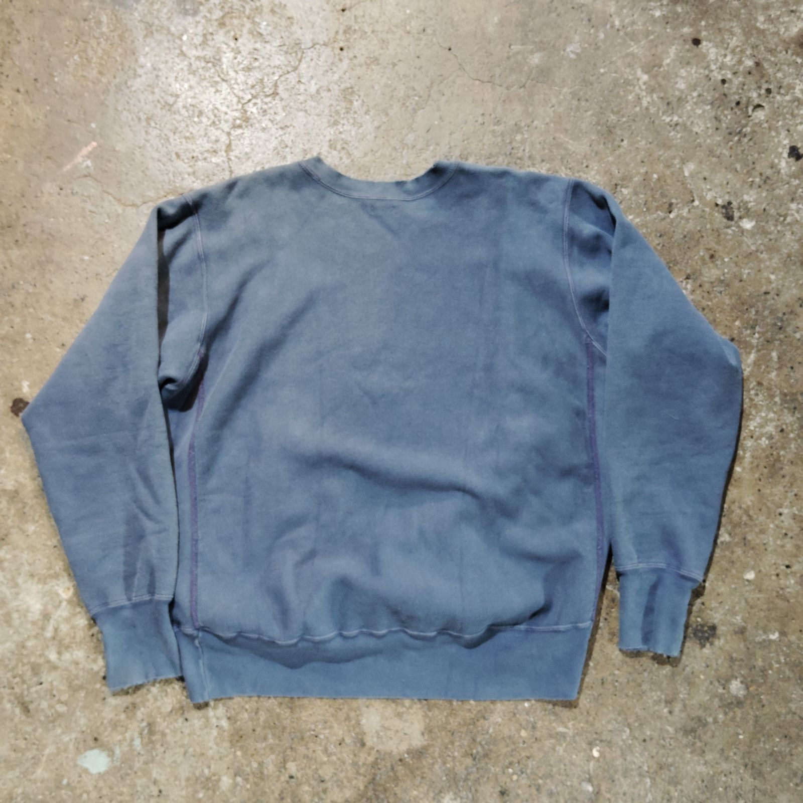 A.PRESSE 22aw Vintage Sweatshirt ダメージ加工 スウェットブルー 2 