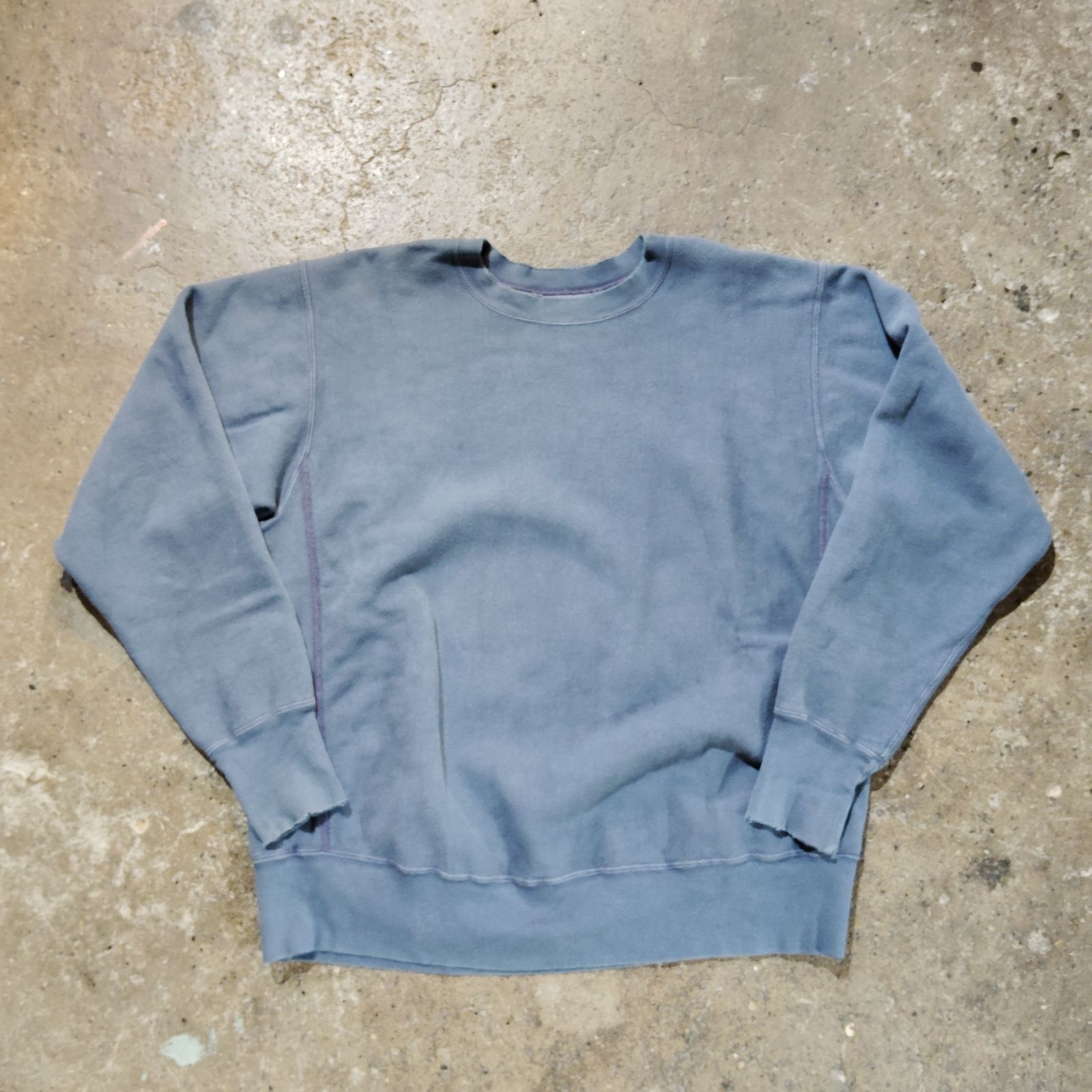 A.PRESSE 22aw Vintage Sweatshirt ダメージ加工 スウェットブルー 2 