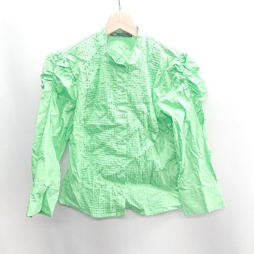 ◇ ⊂ ZARA ザラ パフスリーブ 七分袖 ブラウス サイズ　XS グリーン系 レディース E 【1410100004638】 4,659円