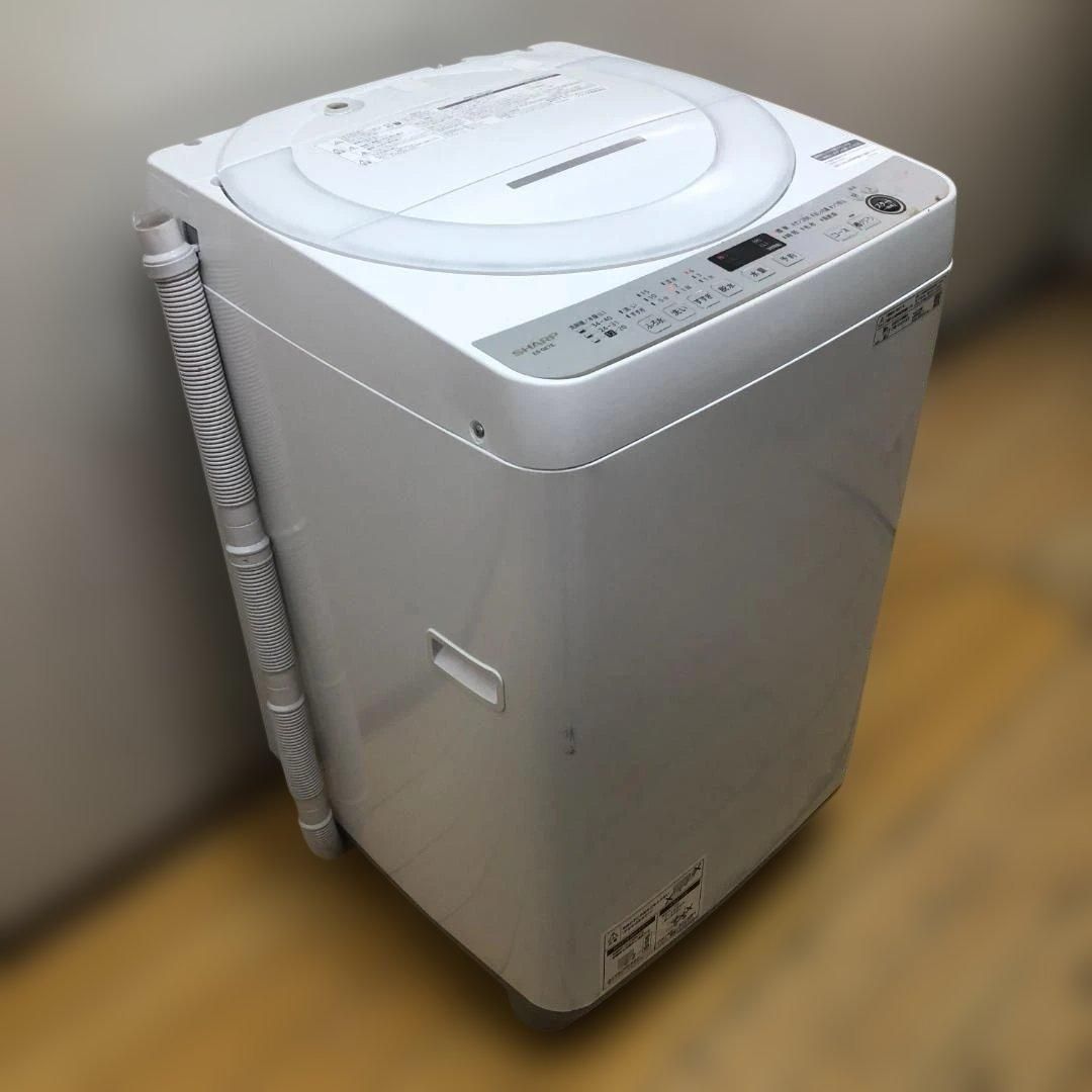 シャープ ES-GE7E-W 2021年 7kg 全自動洗濯機 260517-1 SHARP ES-GE7E-W 2021年製 7kg 全自動洗濯機 シャープ 風乾燥 槽