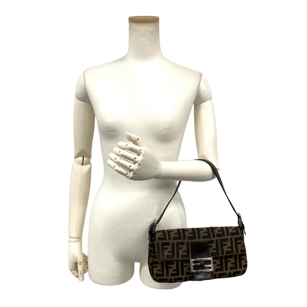 フェンディ FENDI マンマバケット ショルダーバッグ ブラウン シルバー