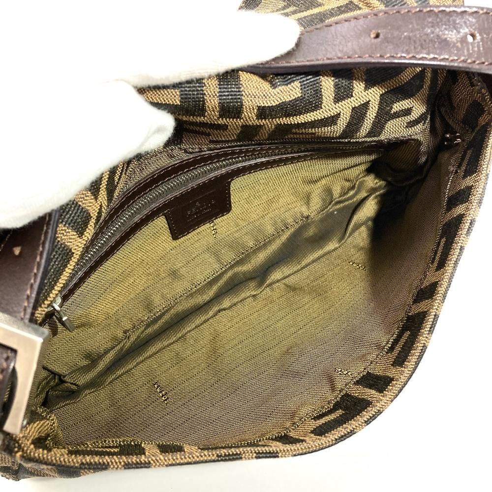 フェンディ FENDI マンマバケット ショルダーバッグ ブラウン シルバー