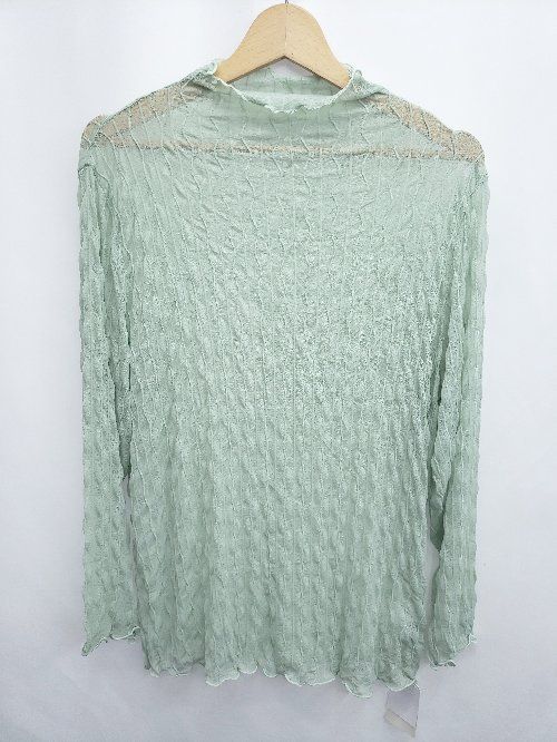 ◇ ◎ ●未使用● ⊂ φ SMILE LAND スマイルランド シースルー 長袖 カットソー サイズ5L くすみグリーン レディース E 【1410230014095】