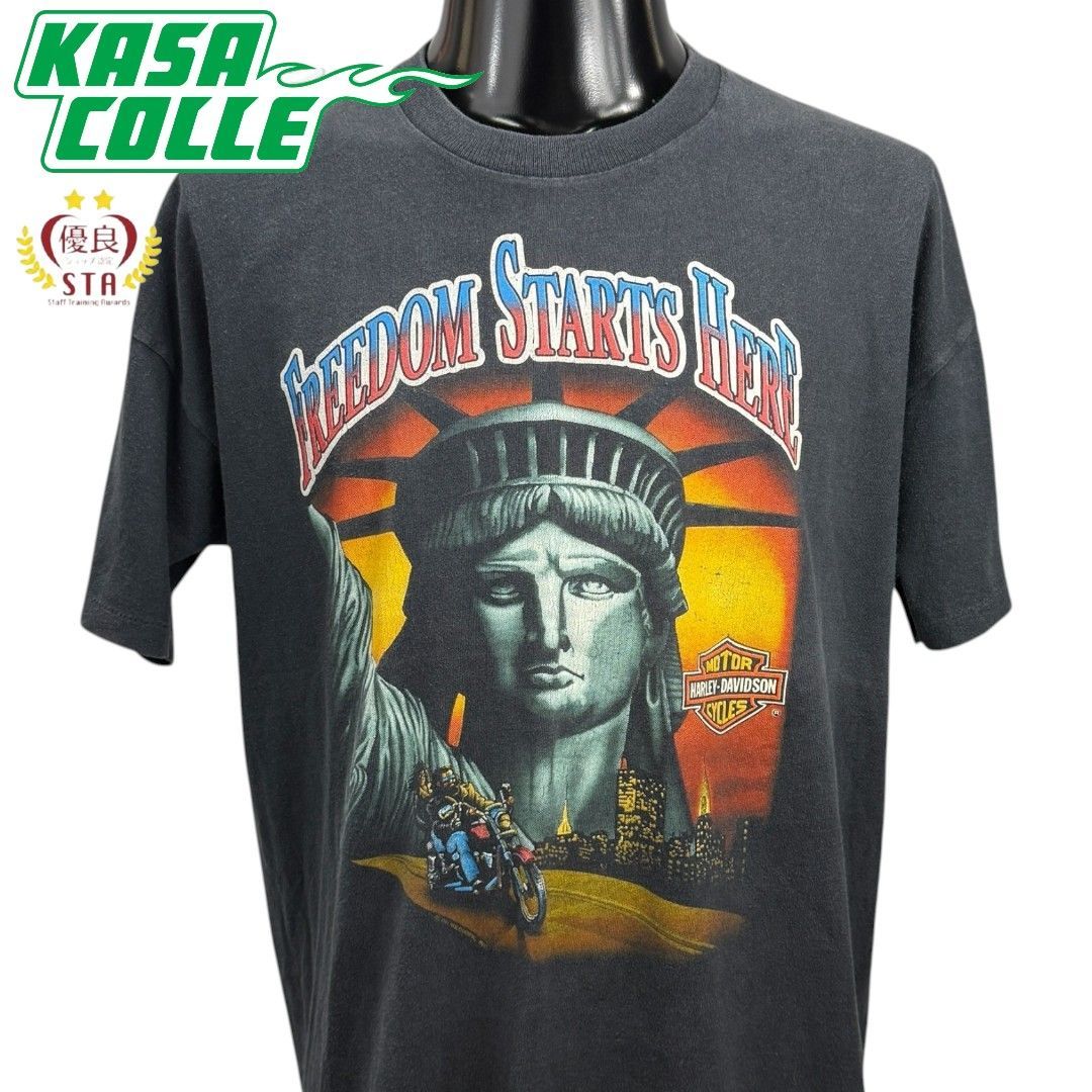 【HARLEY- DAVIDSON】ハーレー・ダビットソン “FREEDOM STARTS HERE” 90’s Vintage Tシャツ