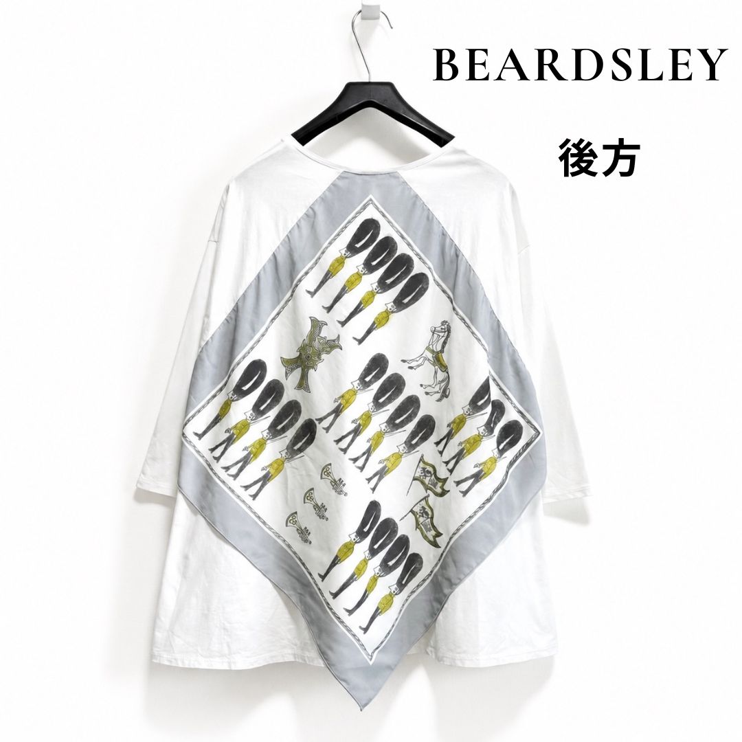 BEARDSLEY トイソルジャー スカーフ切替 カットソー F 白 バック 