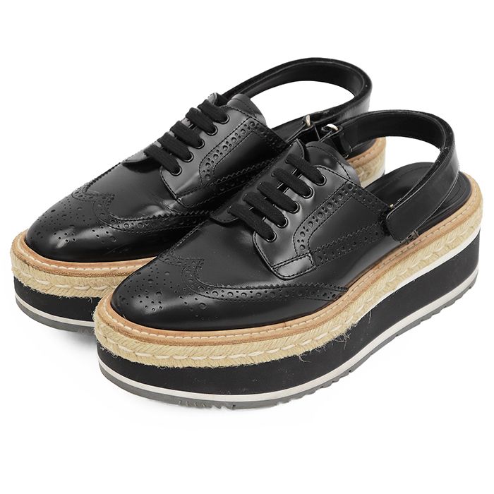 SALE】PRADA プラダ プラットフォームサンダル サイズ 38 レディース 