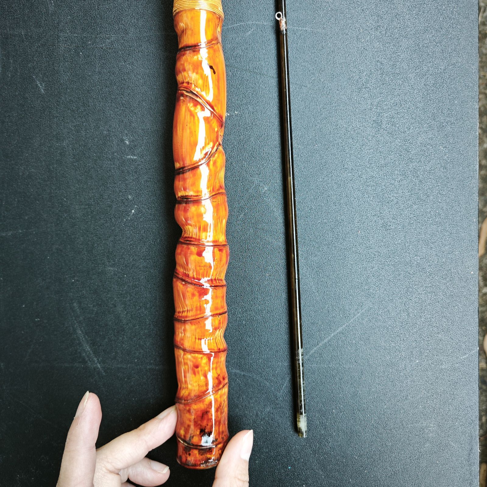 RYOBI カーボン 筏竿 カセ竿 2本継 和竿風 布袋竹調 元竿88cm 穂先70cm