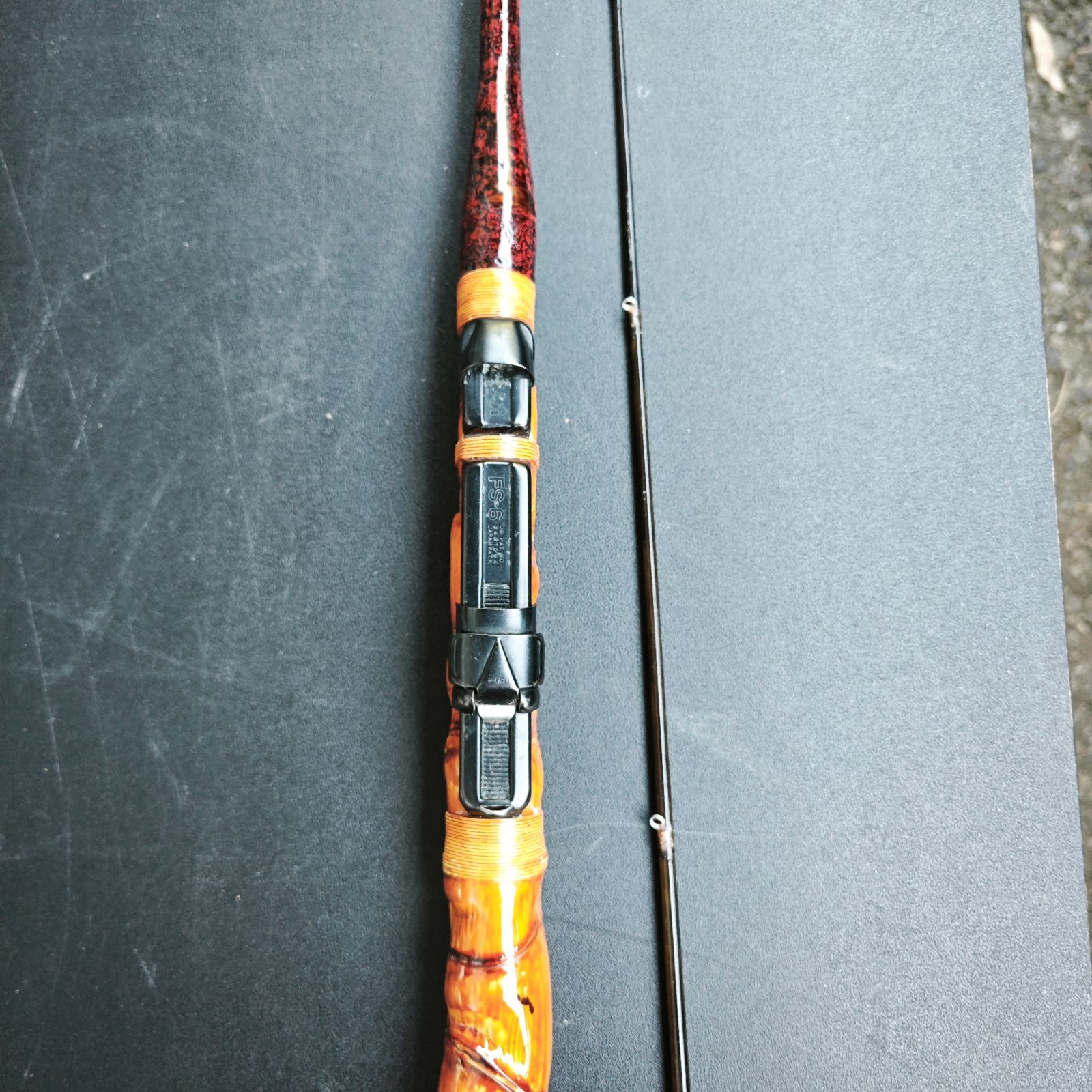 RYOBI カーボン 筏竿 カセ竿 2本継 和竿風 布袋竹調 元竿88cm 穂先70cm
