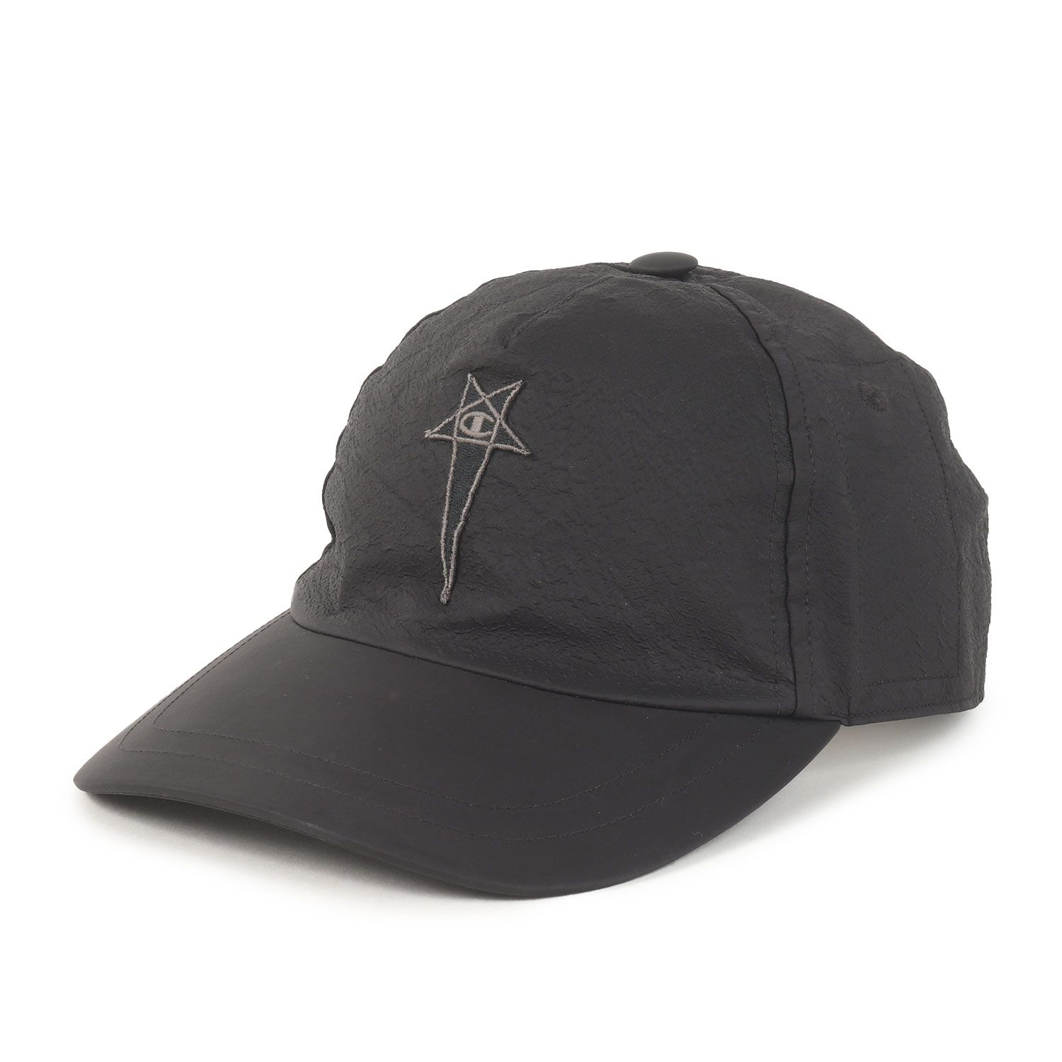 RICK OWENS リックオウエンス キャップ ブラック 黒 | 24SS Champion ロゴパッチ 5パネル ベースボール キャップ (Baseball Cap) | CM01D6095-CHNY | イタリア製 ブランド 帽子【メンズ】【中古】 RICK OWENS リックオウエンス キャップ ブラック 黒 | 24SS Champion