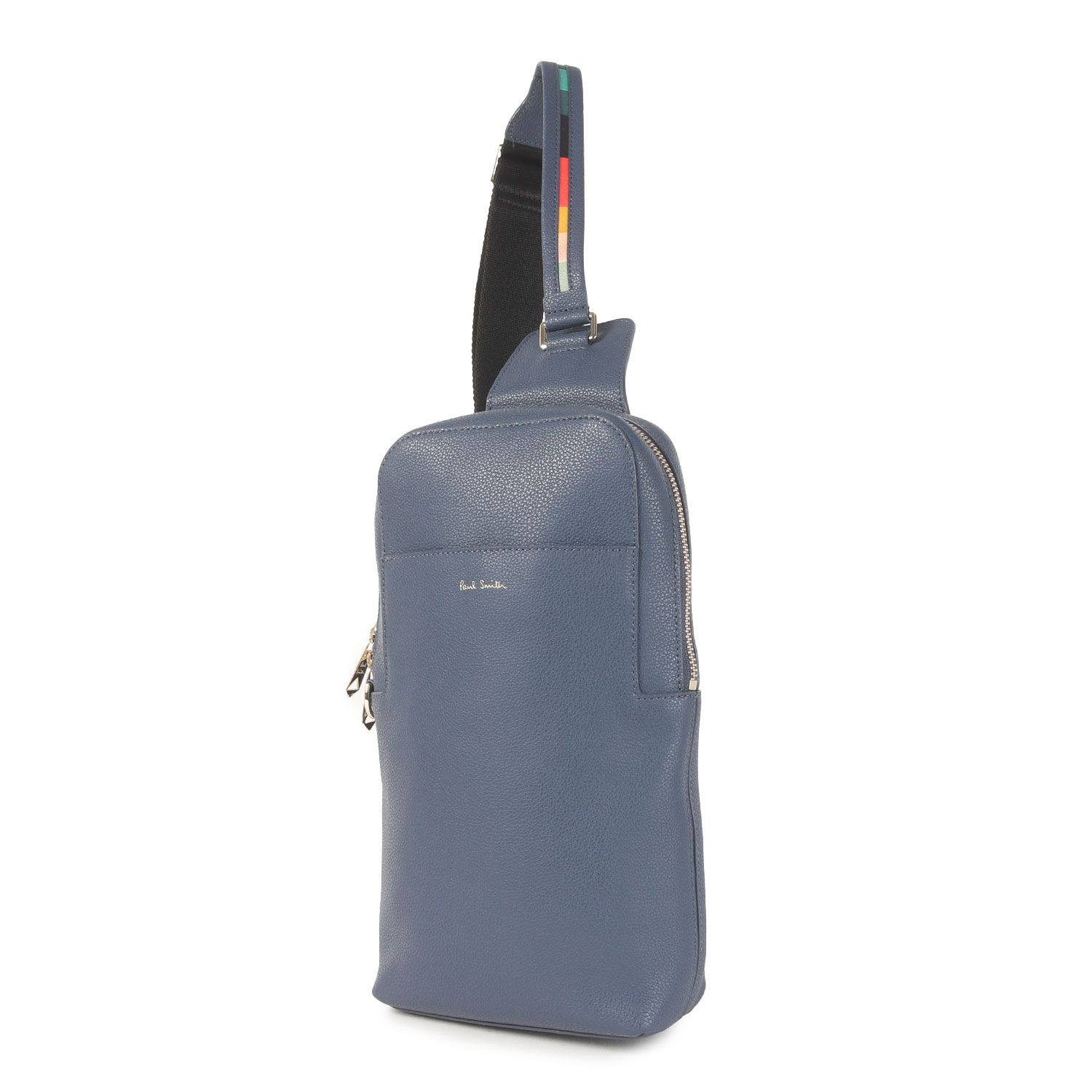 美品】Paul Smith ポールスミス バッグ ブルー | インレイドストライプ