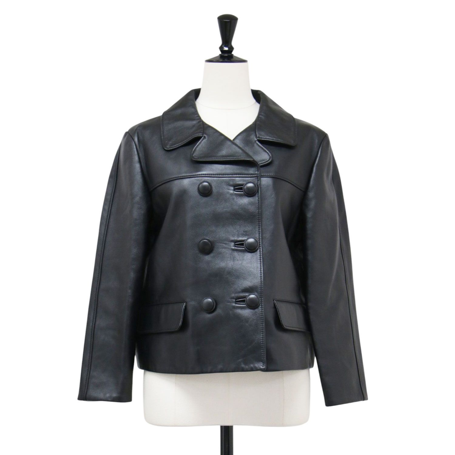 CELINE セリーヌ ジャケット ブラック 黒 サイズ:34(XS) | ラムレザー