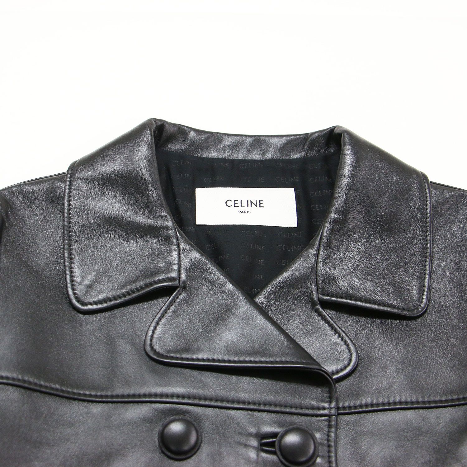 CELINE セリーヌ ジャケット ブラック 黒 サイズ:34(XS) | ラムレザー