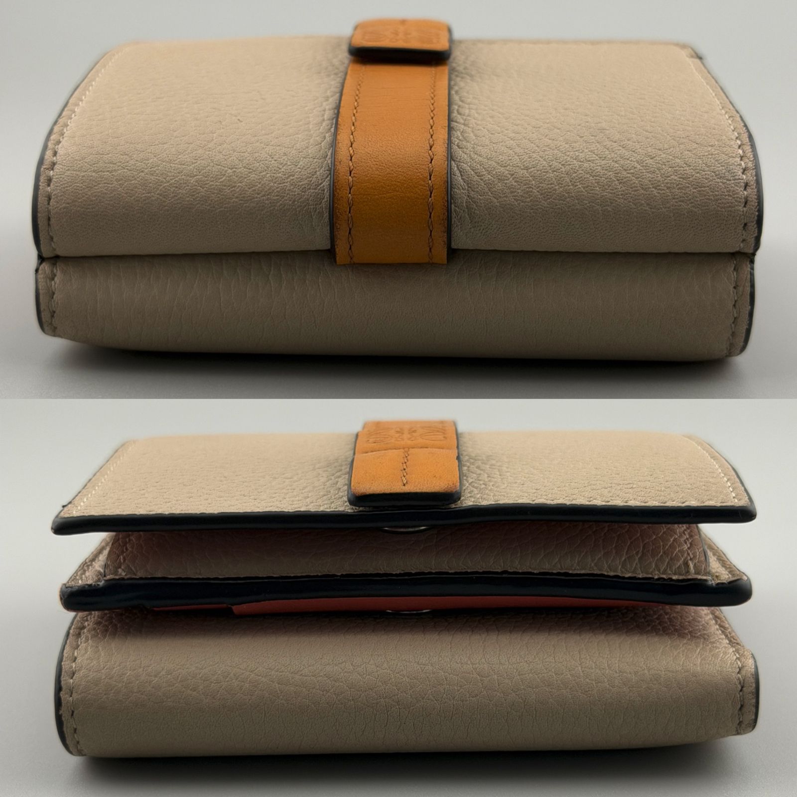 LOEWE ロエベ アナグラム トライフォールドウォレット ベージュ 三