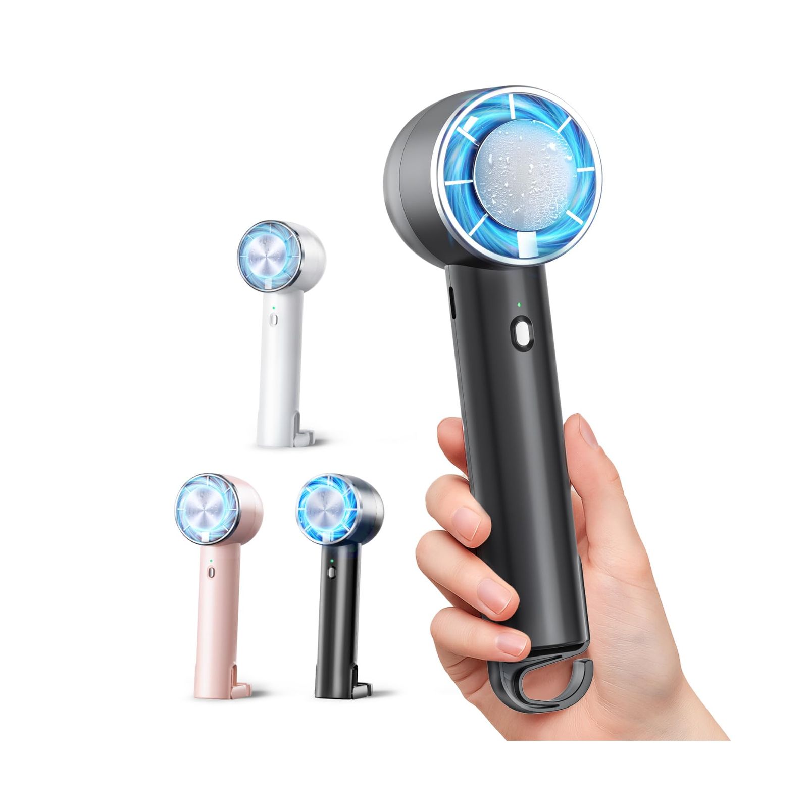 【Amazon.co.jp限定】ハンディファン -26°C冷却プレート搭載 携帯扇風機 ペルチェ素子 手持ち扇風機 強力 大風量 高速モーター搭載 TYPE-C充電式 6枚羽根 3段階調節 静音 小型ファン ミニファン 熱中症対策 暑さ対策 コンパクト 通勤