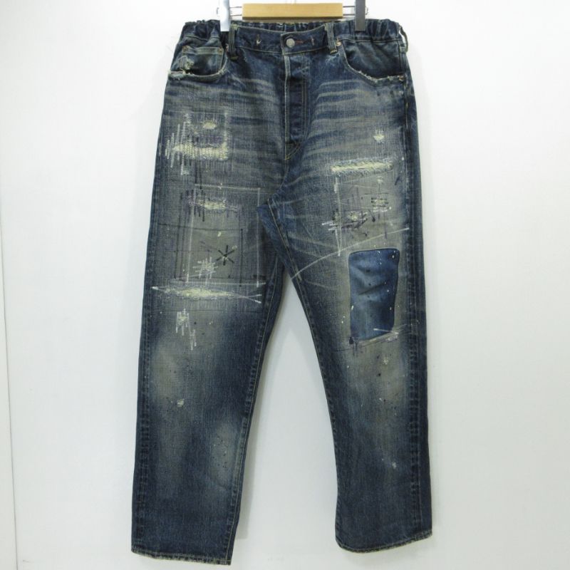 【三重本店】 中古 SAPEur | サプール デニムパンツ 'REBOOT' REMAKE DENIM PANTS 555 MIL-S-2391 インディゴ サイズ：M 【107】