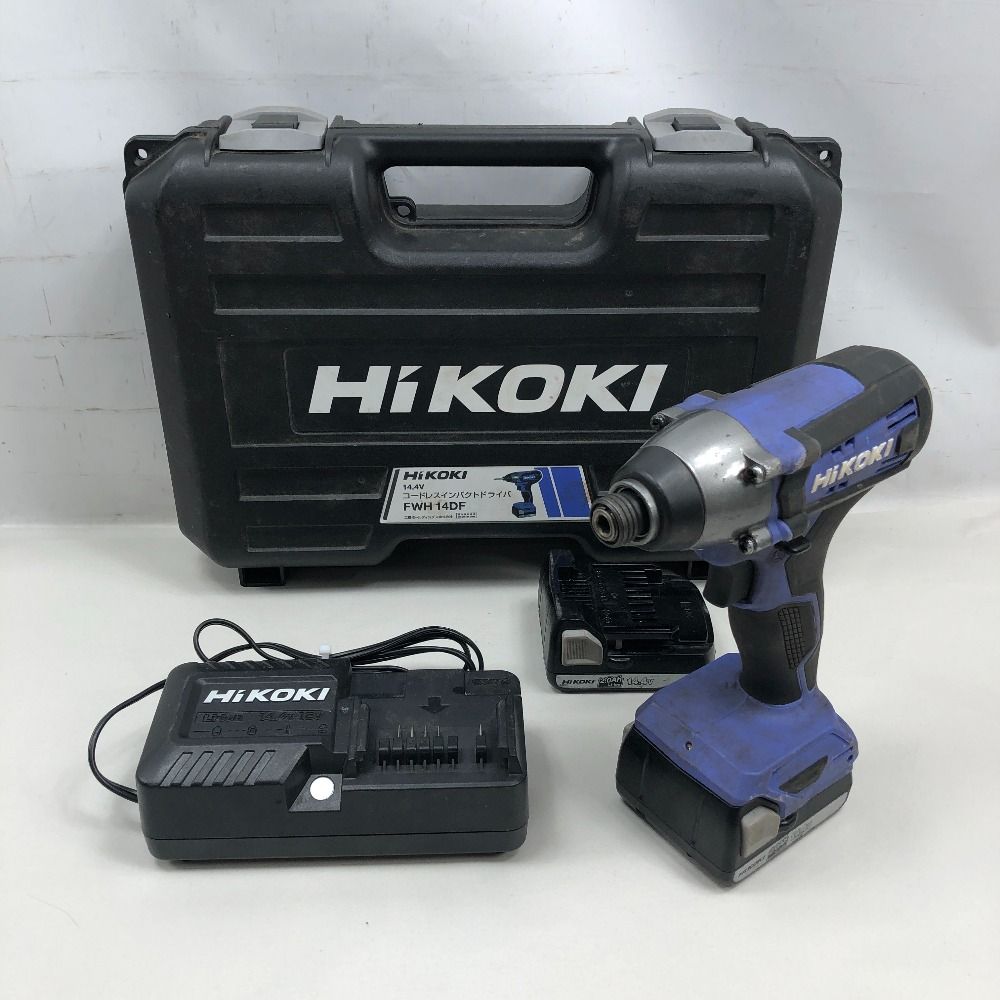 HiKOKI ハイコーキ 工具 インパクトドライバ 充電器・充電池2個・ケース付 コードレス式 FWH14DF ブルー