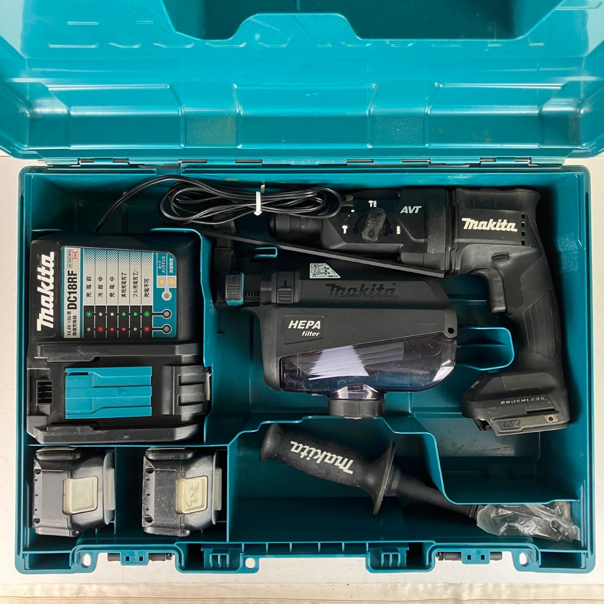 MAKITA マキタ 18v 18mm 充電式ハンマドリル バッテリーx2 充電器 