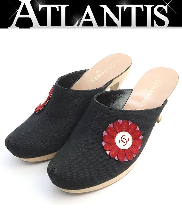 【広尾店】 シャネル CHANEL ウッドソールサボサンダル size36 1/2 04P 【19181】