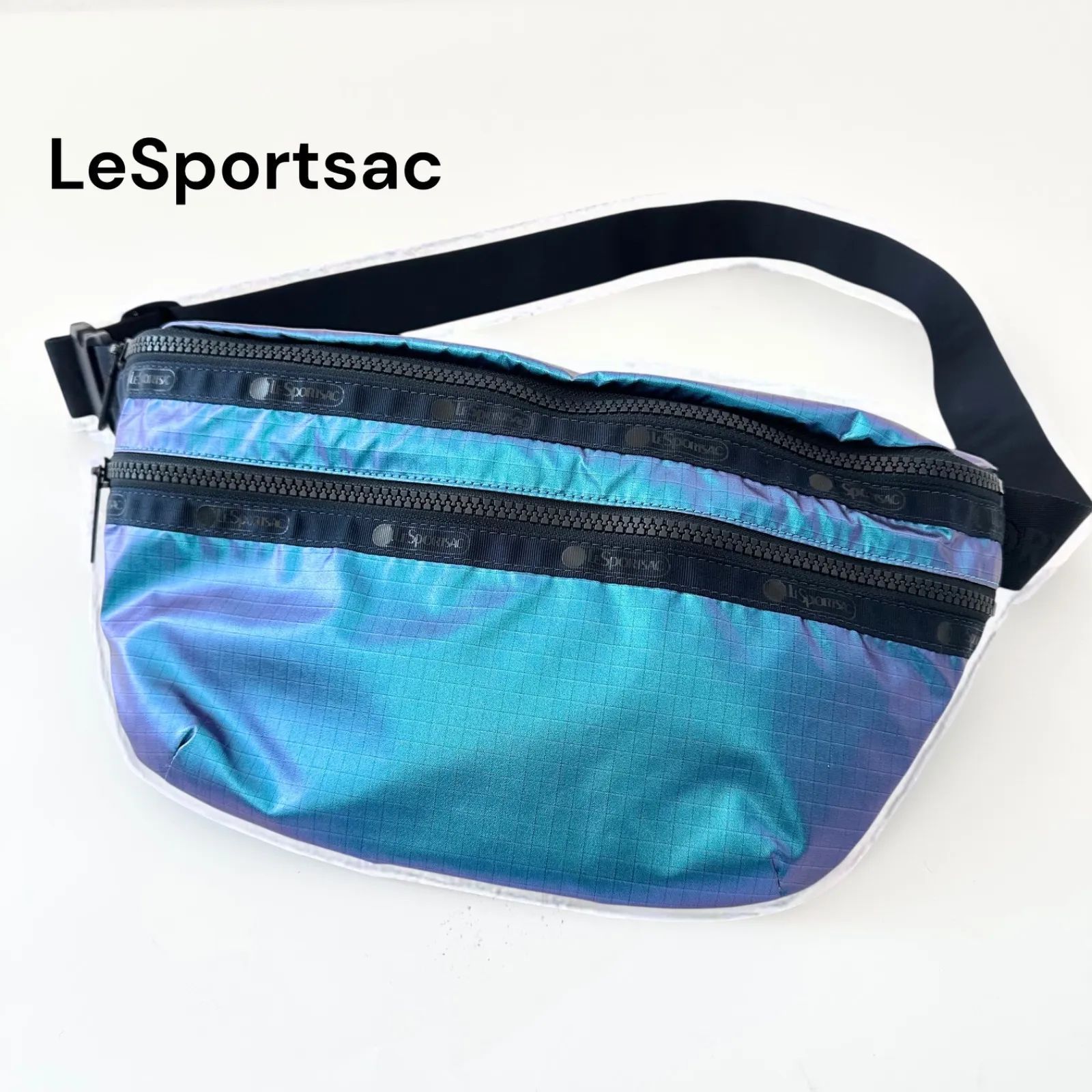 レスポートサック レスポ Y2K ボディバッグ HERITAGE BELT BAG オーラ ブルー ウエストポーチ ✨美品✨ 希少 LeSportsac 軽量 6F047