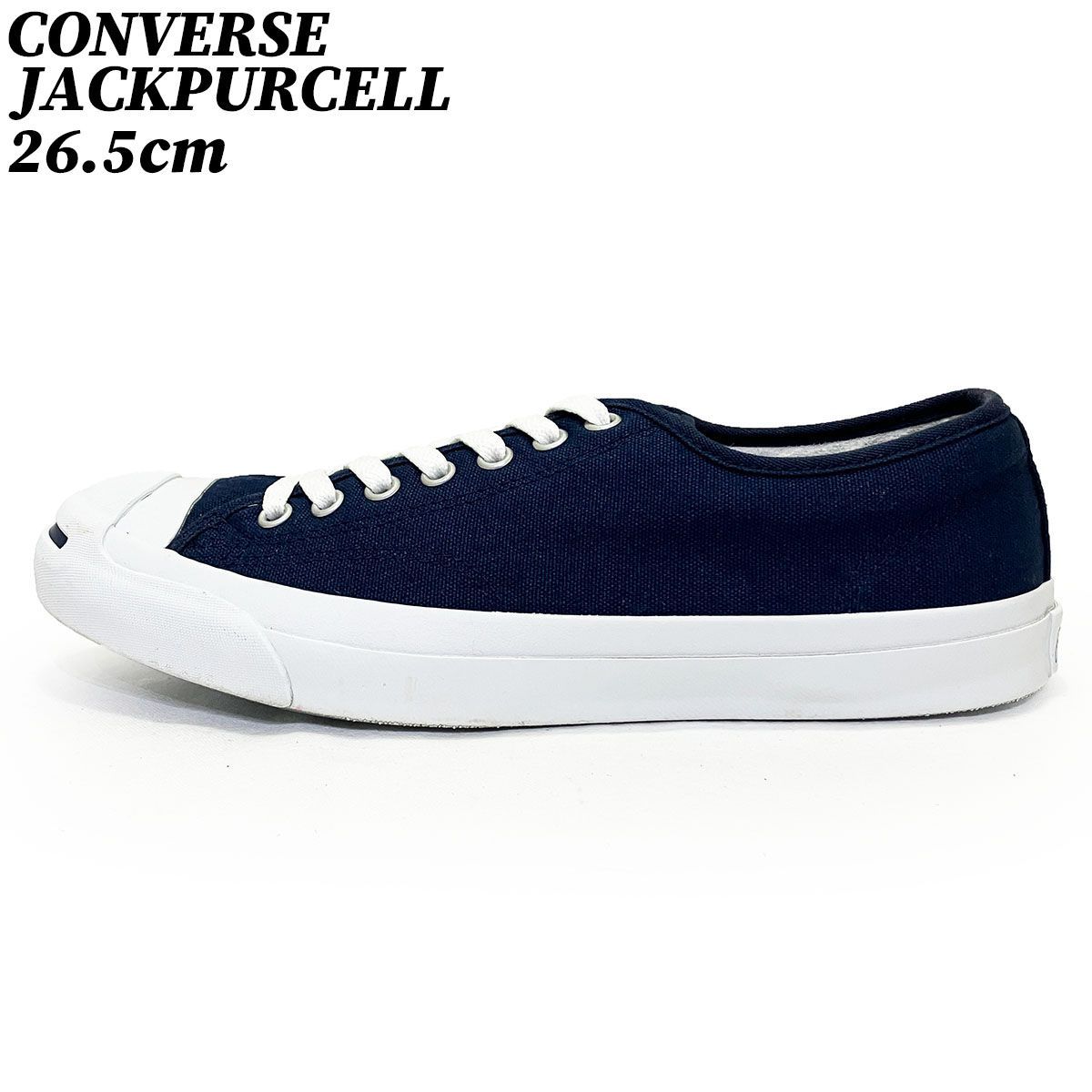 【クーポン】スニーカー シューズ コンバース ジャックパーセル キャンバス ネイビー 26.5cm CONVERSE JACK PURCELL 1CJ801 正規品 中古 古着 ブランド 匿名配送