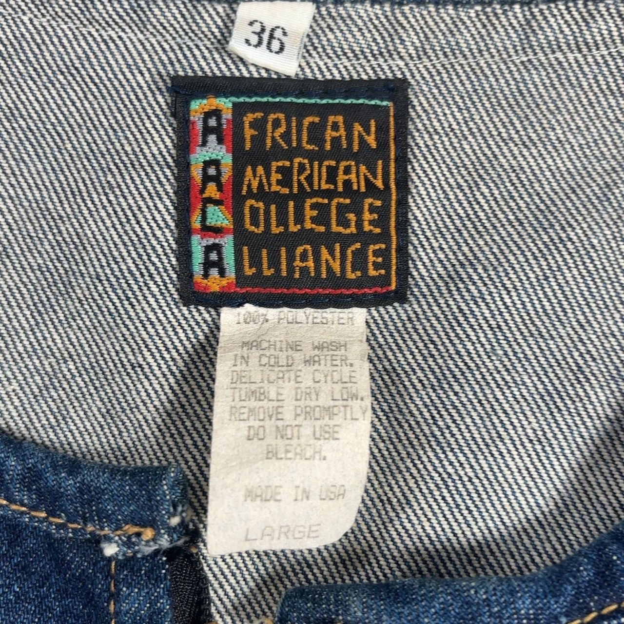 african american college alliance AACA デニムプルオーバー ベスト