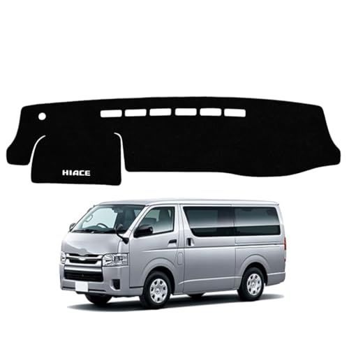 ZdeduoCar ダッシュボードマット トヨタ ハイエース Hiace 200系に適用 専用設計 UVカット 断熱フランネル ダッシュボードカバー 反射軽減 滑り止め仕様 ダッシュボード 保護マット 簡単取付 インテリア保護 1