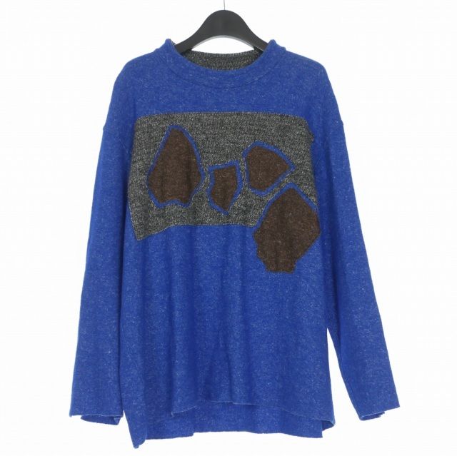 アマチ amachi. 21AW 飛び石ニット セーター 長袖 6 ブルー 青 009G 