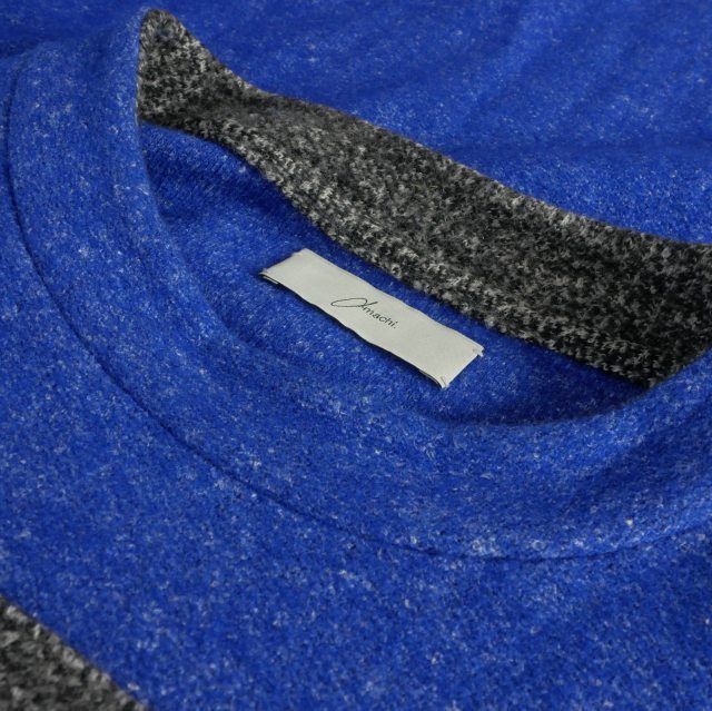 アマチ amachi. 21AW 飛び石ニット セーター 長袖 6 ブルー 青 009G