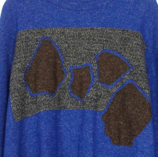 アマチ amachi. 21AW 飛び石ニット セーター 長袖 6 ブルー 青 009G