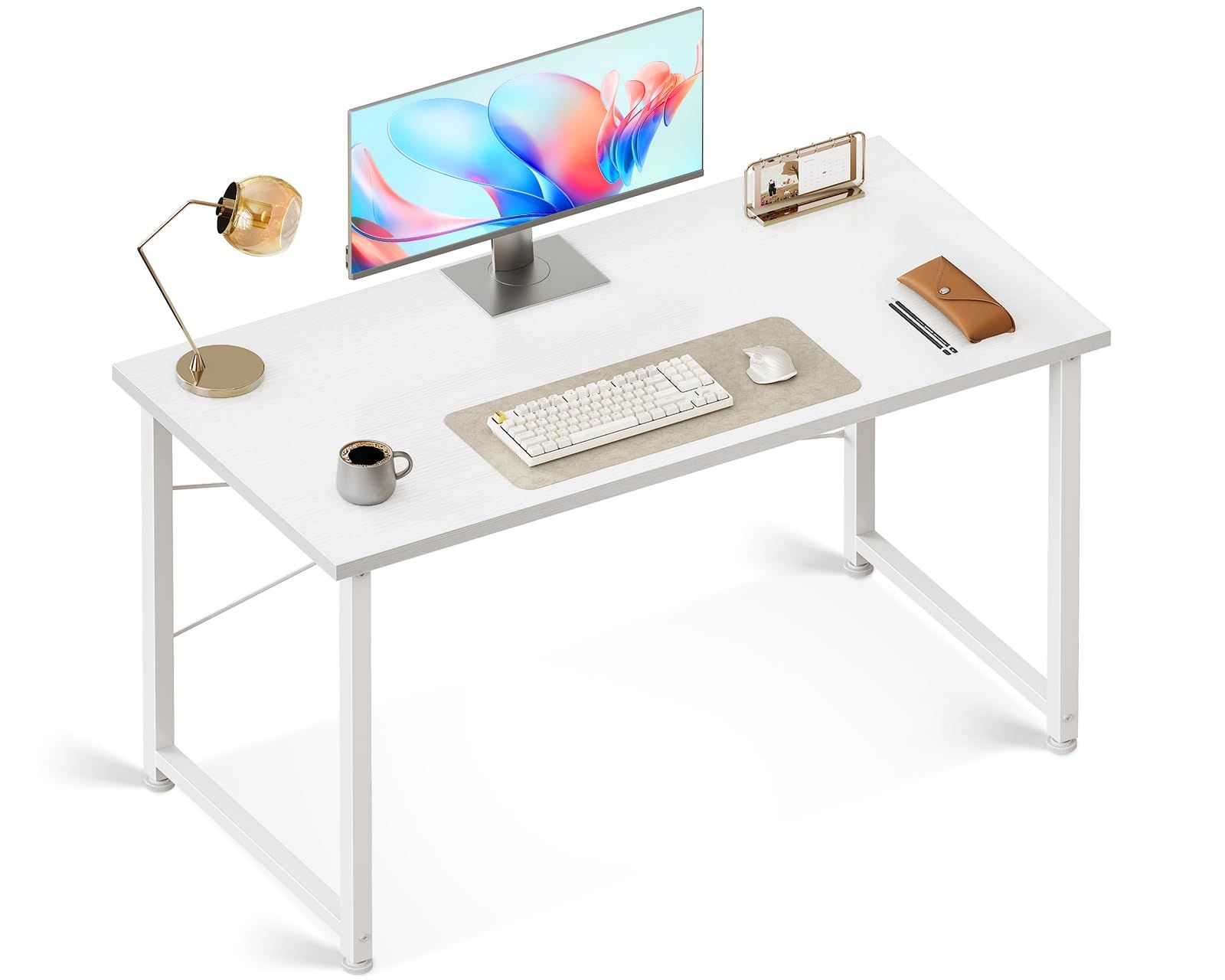 AODK デスク 机 pcデスク 幅100cm パソコンデスク小さい computer desk ゲーミングデスク 学習机 コンパクト 在宅ワーク おしゃれ 組立簡単 ホワイト 0
