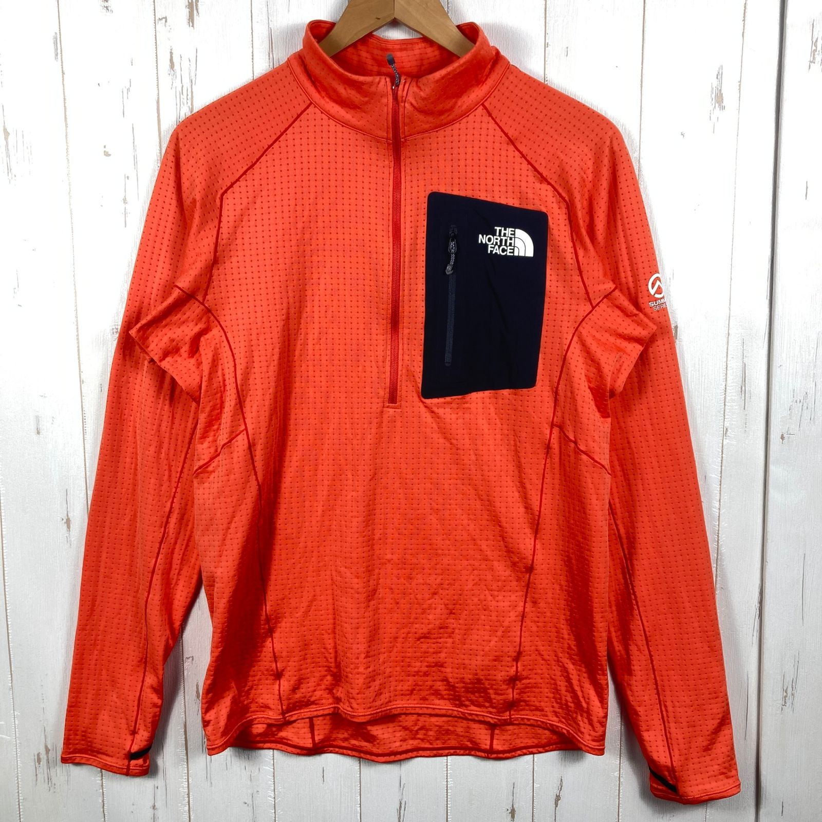 ✉️Men's L オレンジ系 The North Face ( ザ・ノースフェイス ) エクスペディション ドライ ドット ジップ ハイ Expedition Dry Dot Zip High ポリエステル ウェア トップス インナー シャ 5,099円